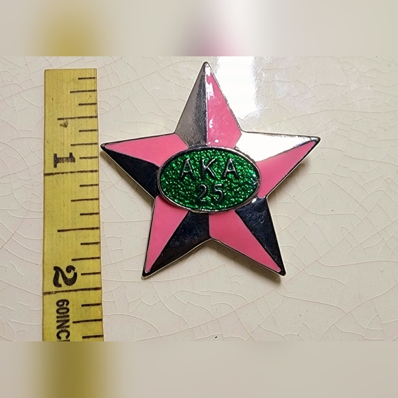 Alpha Kappa Alpha AKA Greek 5 point star 25th brooch pendant#aka #greekletters - Picture 5 of 6